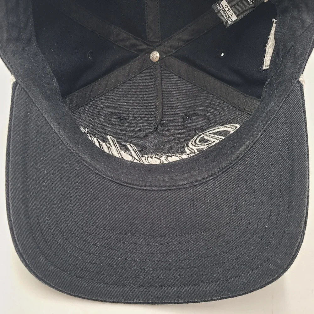Brooklyn Nets Hat Snapback 47 Brand Hitch Black White Rope NBA Script Logo Men